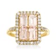 2.10 ct. t.w. Morganite and .41 ct. t.w. Diamond Frame Ring in 14kt Yellow Gold