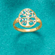 14kt Two-Tone Gold Cut-Out Tree of Life Ring