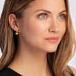 C. 1995 Vintage Tiffany Jewelry J-Hoop Earrings in 18kt Yellow Gold