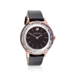 Swarovski Crystal Octea Nova Women's Rose Goldtone Stainless Watch with Black Crystal and Leather