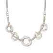 Italian Sterling Silver Multi-Strand Five Open Circle Necklace