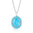 Turquoise Pendant Necklace in Sterling Silver