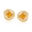 1.00 ct. t.w. Citrine Love Knot Earrings in 18kt Gold Over Sterling Silver