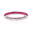 1.30 ct. t.w. Ruby Eternity Band in Sterling Silver