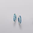 4.30 ct. t.w. London Blue Topaz Inside-Outside Hoop Earrings in Sterling Silver