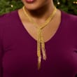 Italian 18kt Gold Over Sterling Silver Mesh Tie Necklace