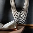 4-9mm Cultured Pearl Multi-Strand Necklace with Sterling Silver