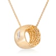 Roberto Coin &quot;Golden Gate&quot; Pendant Necklace with Diamond Accents in 18kt Yellow Gold