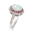 Ethiopian Opal and .50 ct. t.w. Multi-Gem Ring in Sterling Silver