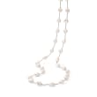 10.5-11.5mm Cultured Baroque Pearl Station Necklace in Sterling Silver