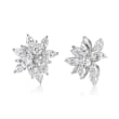 8.40 ct. t.w. Diamond Floral Earrings in 18kt White Gold