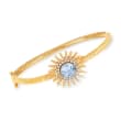 3.70 ct. t.w. Blue Topaz and .26 ct. t.w. Diamond Sun Bracelet in 18kt Gold Over Sterling