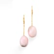 Pink Opal Drop Earrings in 14kt Yellow Gold