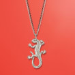 Sterling Silver Lizard Drop Necklace