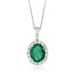 3.90 Carat Emerald and .80 ct. t.w. Diamond Pendant Necklace in 18kt White Gold