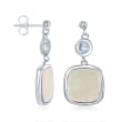 Mother-Of-Pearl and .50 ct. t.w. Blue Topaz Drop Earrings in Sterling Silver