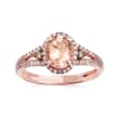 1.20 Carat Morganite and .24 ct. t.w. Diamond Ring in 14kt Rose Gold
