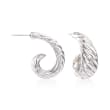 Sterling Silver Shrimp J-Hoop Earrings