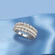 .10 ct. t.w. CZ Beaded Edge Ring in Sterling Silver