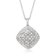 1.00 ct. t.w. Round and Baguette Diamond Pendant Necklace in Sterling Silver