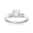 .24 ct. t.w. Baguette Diamond Engagement Ring Setting in 14kt White Gold