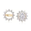 .75 ct. t.w. CZ Starburst Earring Jackets in 14kt Yellow Gold