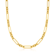 Italian 18kt Gold Over Sterling Alternating Paper Clip Link Necklace