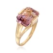 8.00 ct. t.w. Ametrine Solitaire Ring in 14kt Yellow Gold