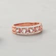 .45 ct. t.w. Morganite Ring with Diamonds and Pink Sapphires in 18kt Rose Gold Over Sterling