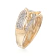 .27 ct. t.w. Pave Diamond Crisscross Ring in 14kt Yellow Gold