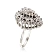 C. 1970 Vintage 1.25 ct. t.w. Diamond Cluster Ring in 14kt White Gold