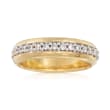 Italian Andiamo .10 ct. t.w. CZ Eternity Ring in 14kt Gold Over Resin