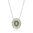 .40 ct. t.w. Smoky Quartz and .10 ct. t.w. Peridot Kiwi Pendant Necklace with Diamond Accents in Sterling Silver