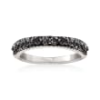 .40 ct. t.w. Black Diamond Three-Row Ring in Sterling Silver