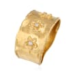 18kt Gold Over Sterling Flower Ring with Diamond Accents