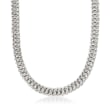 Italian Sterling Silver Double Circle-Link Necklace