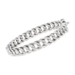 Italian Sterling Silver Curb-Link Bangle Bracelet