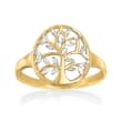 14kt Two-Tone Gold Cut-Out Tree of Life Ring