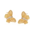 Simon G. .10 ct. t.w. Diamond Butterfly Earrings in 18kt Yellow Gold