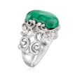 Cabochon Malachite Ring in Sterling Silver