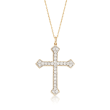 1.00 ct. t.w. Diamond Cross Pendant Necklace in 14kt Yellow Gold