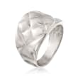 Italian Sterling Silver Quilted-Top Ring