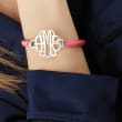 Sterling Silver Personalized Monogram Bracelet with Leather