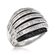 24x20mm Black Onyx and 1.05 ct. t.w. Diamond Dome Ring in 18kt White Gold
