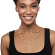 6-6.5mm Cultured Pearl Station Necklace in Sterling Silver 18-inch