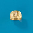Italian Diamond-Cut 18kt Yellow Gold Wide Ring