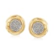 .65 ct. t.w. Pave Diamond Circle Earrings in 14kt Yellow Gold