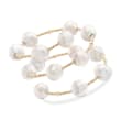 11-13mm Cultured Baroque Pearl Station Wrap Bracelet in 14kt Yellow Gold