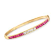 C. 1980 Vintage 3.00 ct. t.w. Ruby and .75 ct. t.w. Diamond Bracelet in 18kt Yellow Gold