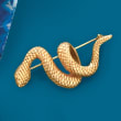 Italian 18kt Yellow Gold Snake Pin